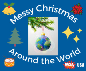 Graphic logo for Messy Christmas around the world